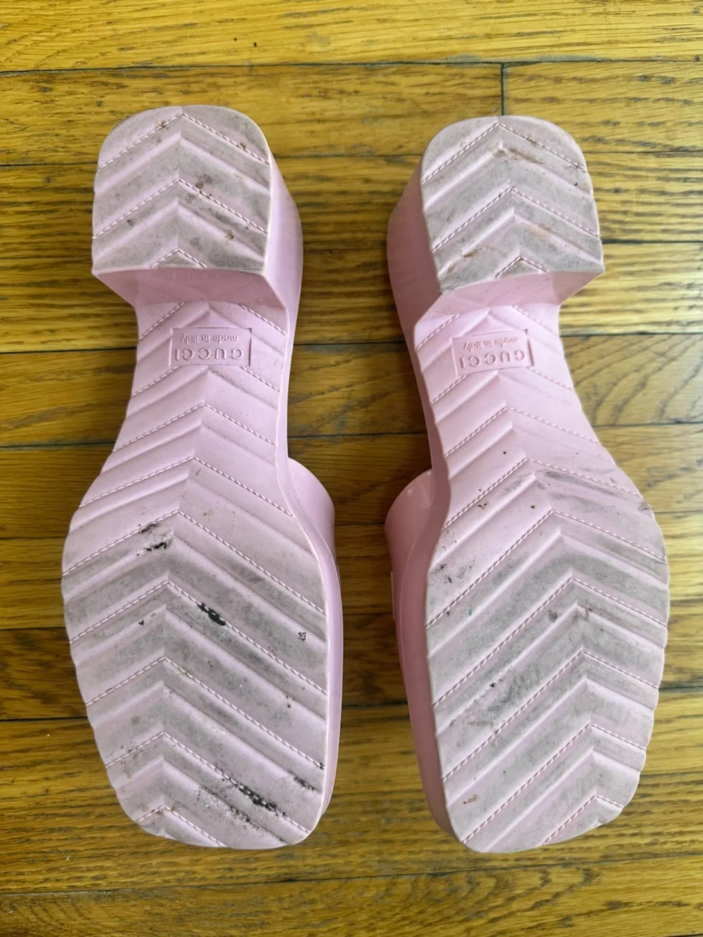 Gucci Light Pink Logo Slide Sandals